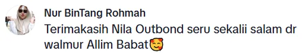 Testimoni pelanggan Nila Outbound