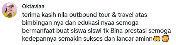 Testimoni pelanggan Nila Outbound