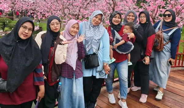 Suasana estetik Taman Sakura di Cimory sebagai destinasi edukasi dan foto